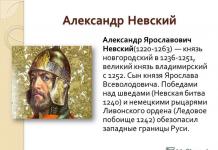 Obiective: Să se familiarizeze cu faptele biografiei lui Alexander Nevsky